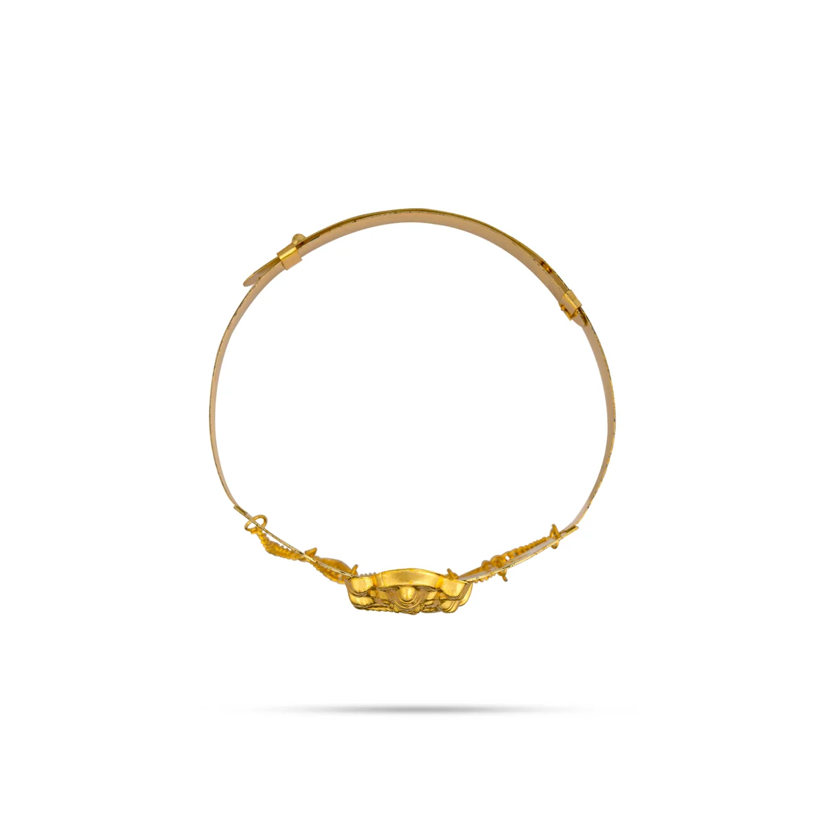 Baju Band Jewellery Pair - 3 Inches | Mahalakshmi Design Armlet Jewelry/ Gold Polish Vanki For Baby - Image 8