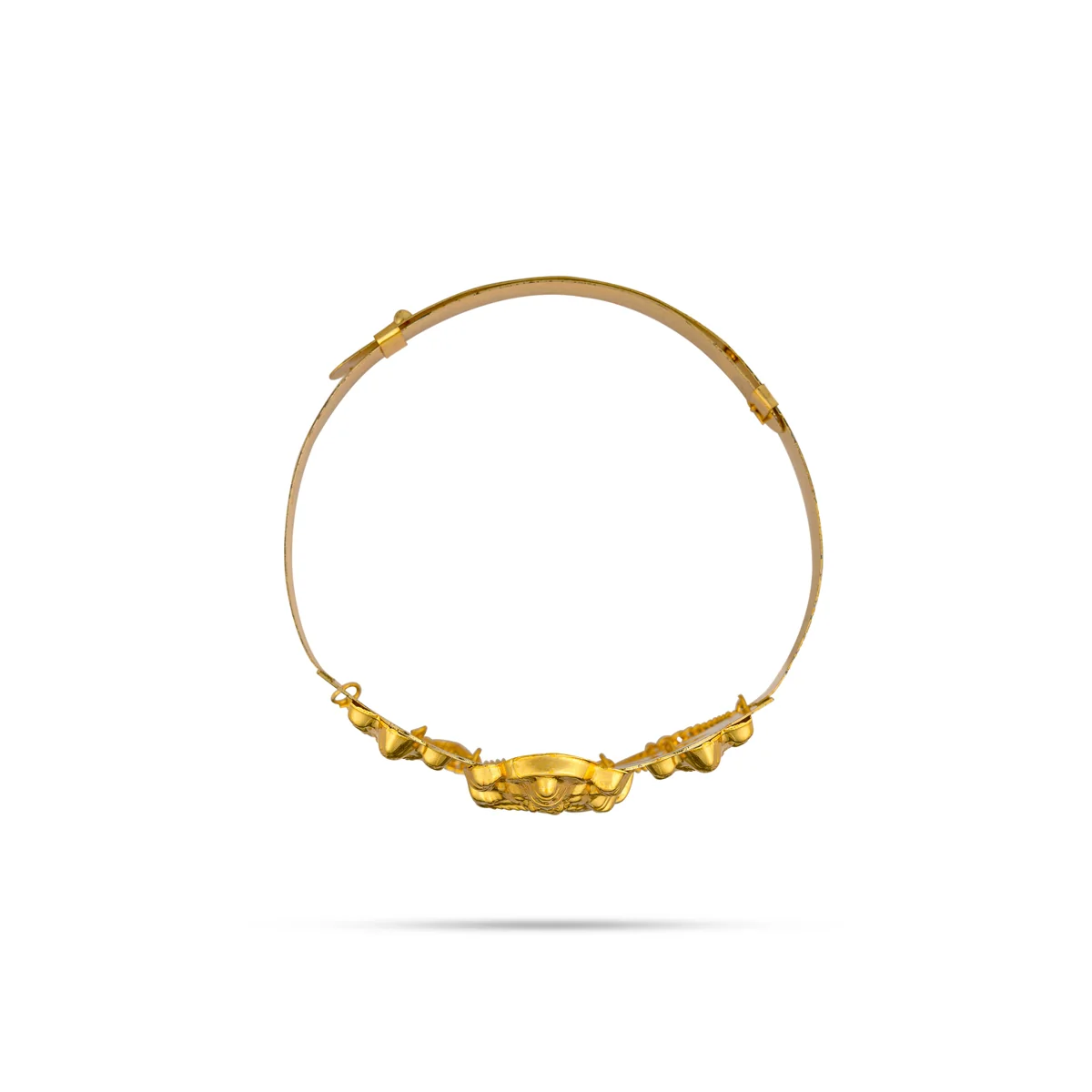 Baju Band Jewellery Pair - 3 Inches | Mahalakshmi Design Armlet Jewelry/ Gold Polish Vanki For Baby - Image 9