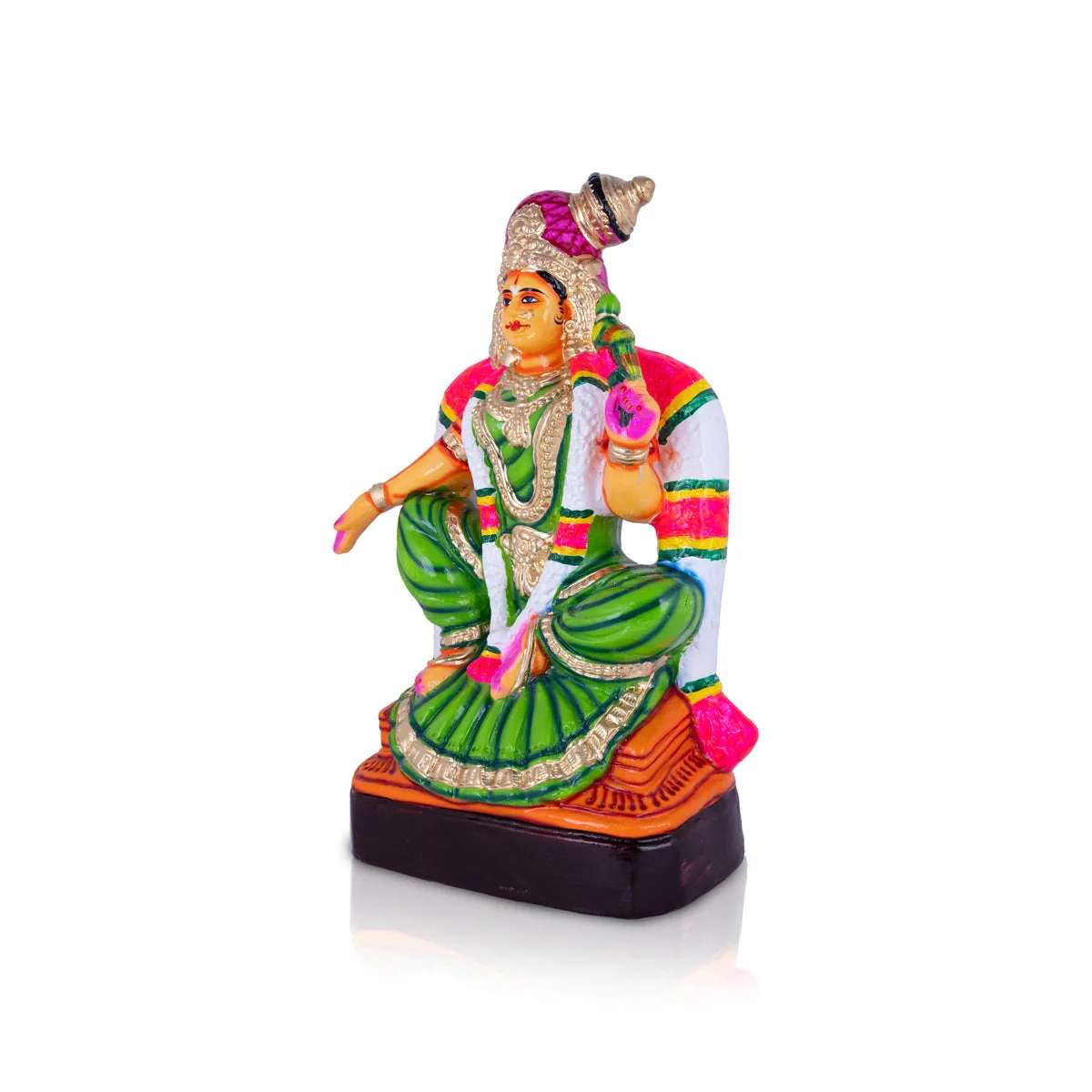 Bala Andal Statue Paper Mache Golu Bommai - 16 X 10 Inches | Navaratri Gombe/ Giri Golu Doll/ Navratri Decor - Image 3