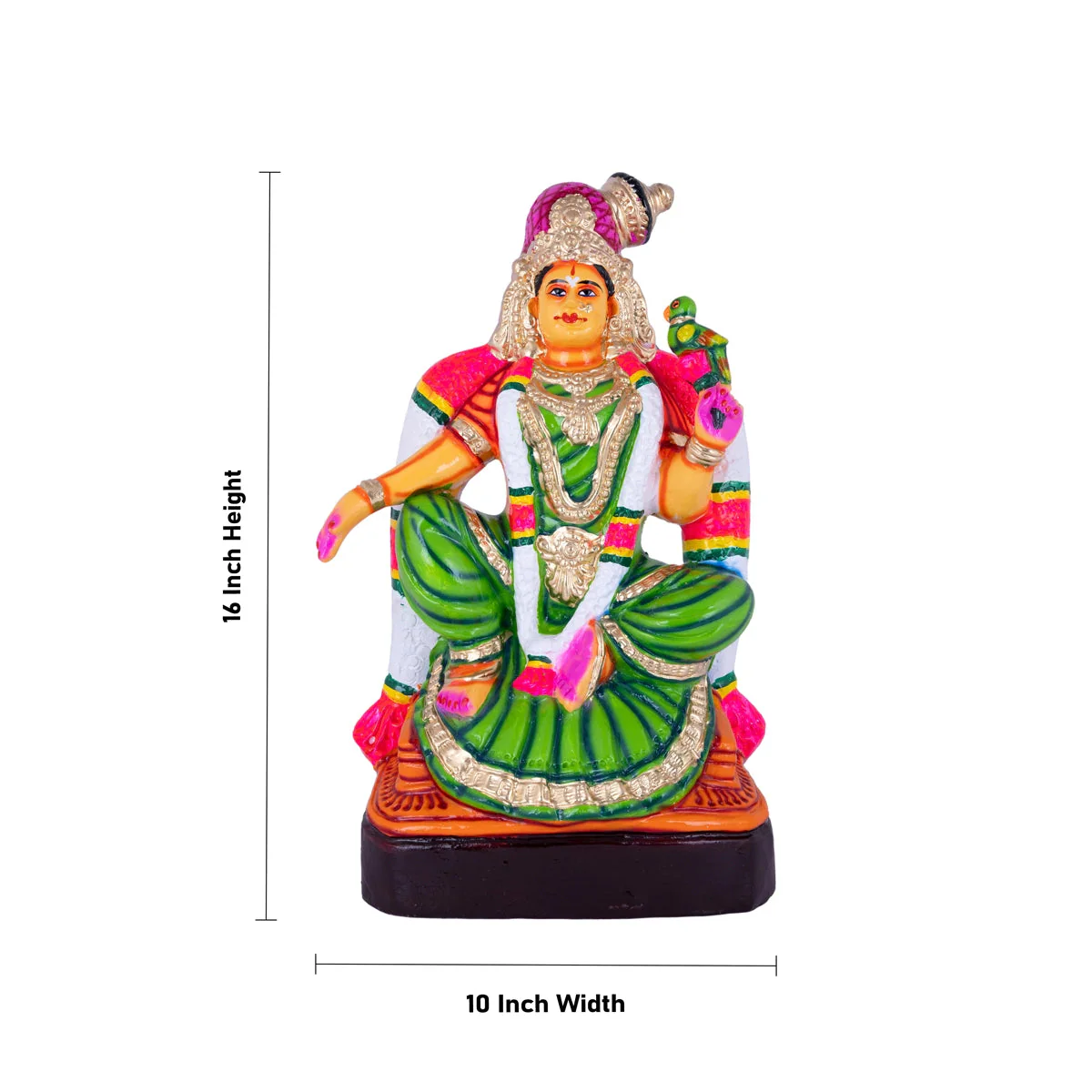 Bala Andal Statue Paper Mache Golu Bommai - 16 X 10 Inches | Navaratri Gombe/ Giri Golu Doll/ Navratri Decor - Image 5