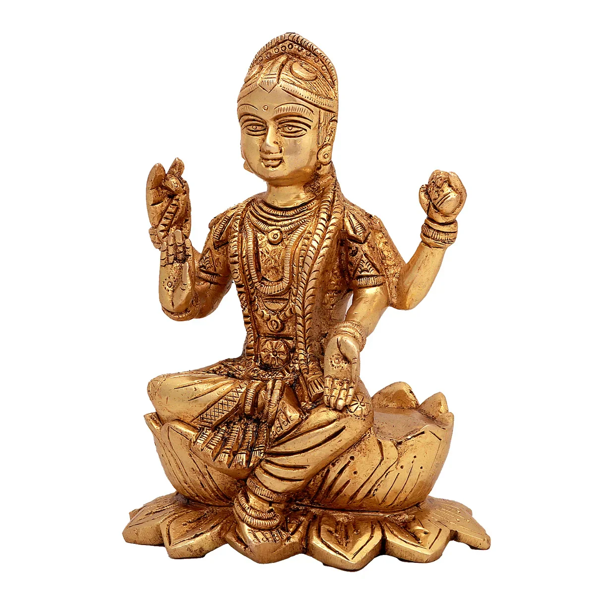 Bala Tripura Sundari - 6 x 5 Inches | Antique Brass Statue/ Bala Tripura Idol for Pooja/ 1.560 Kgs Approx - Image 2