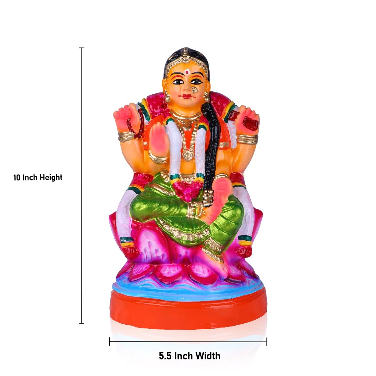 Bala Tripura Sundari Clay Golu Bommai - 10 x 5.5 Inches | Giri Golu Doll/ Navaratri Golu Bomma/Gombe/Bommai - Image 5
