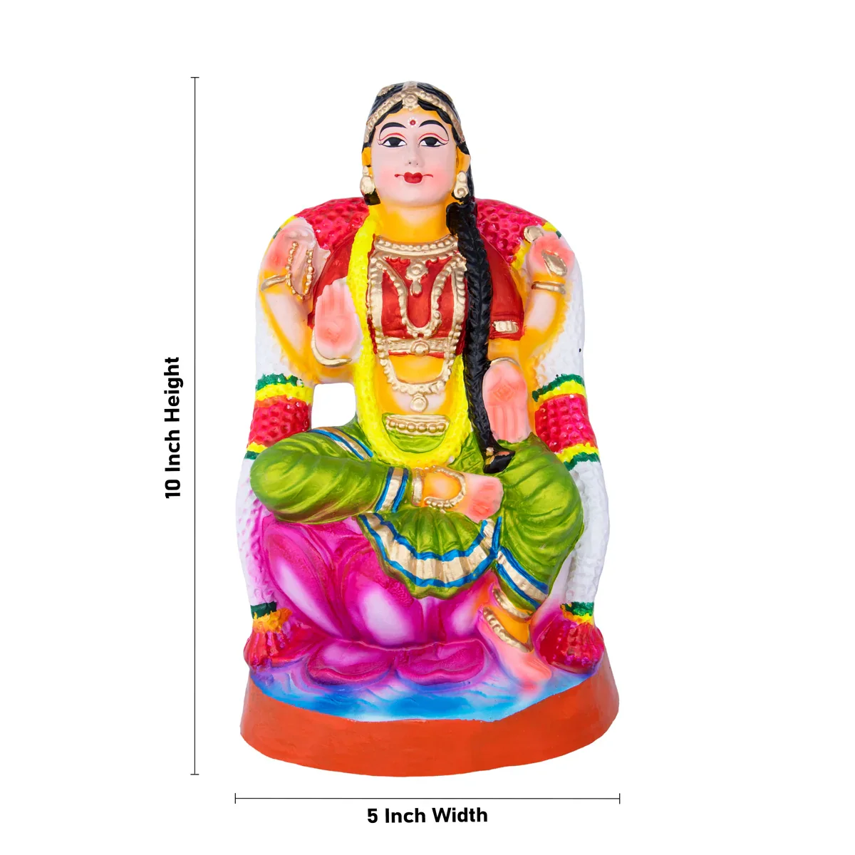 Bala Tripura Sundari Clay Golu Bommai - 10 x 5 Inches | Giri Golu Doll/ Navaratri Golu Bomma/Gombe/Bommai - Image 5