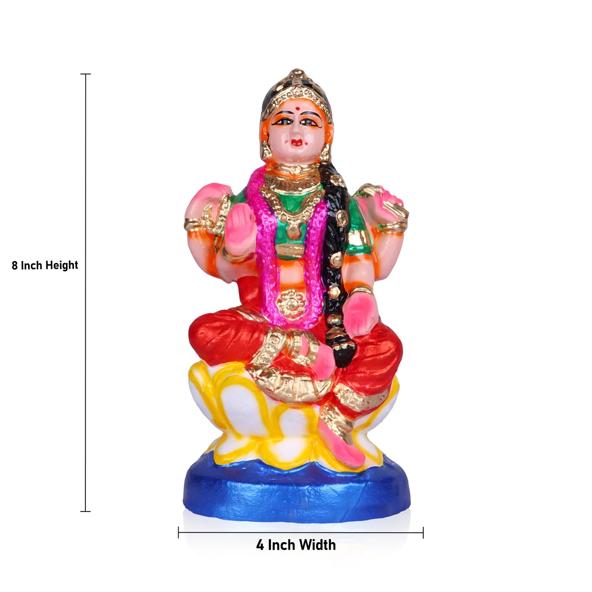 Bala Tripura Sundari Clay Golu Bommai - 8 x 4 Inches | Giri Golu Doll/ Navaratri Golu Bomma/Gombe/Bommai - Image 5