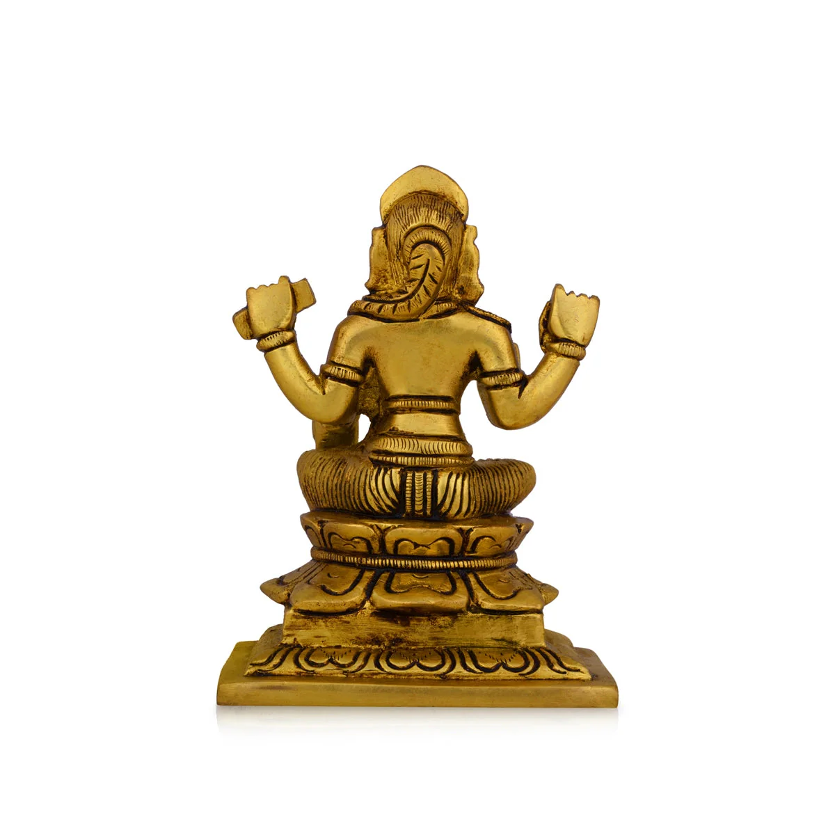 Bala Tripura Sundari Devi Sitting On Base- 5 X 3.5 Inches | Bala Tripura Sundari Idol/Antique Brass Idol For Pooja - Image 5