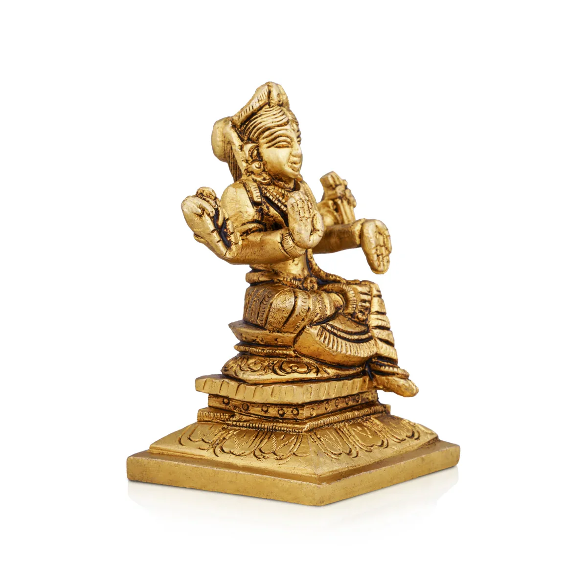 Bala Tripura Sundari Idol - 3.5 x 2.5 Inches | Antique Brass Idol/ Balambigai Statue for Pooja/ 400 Gms Approx - Image 3