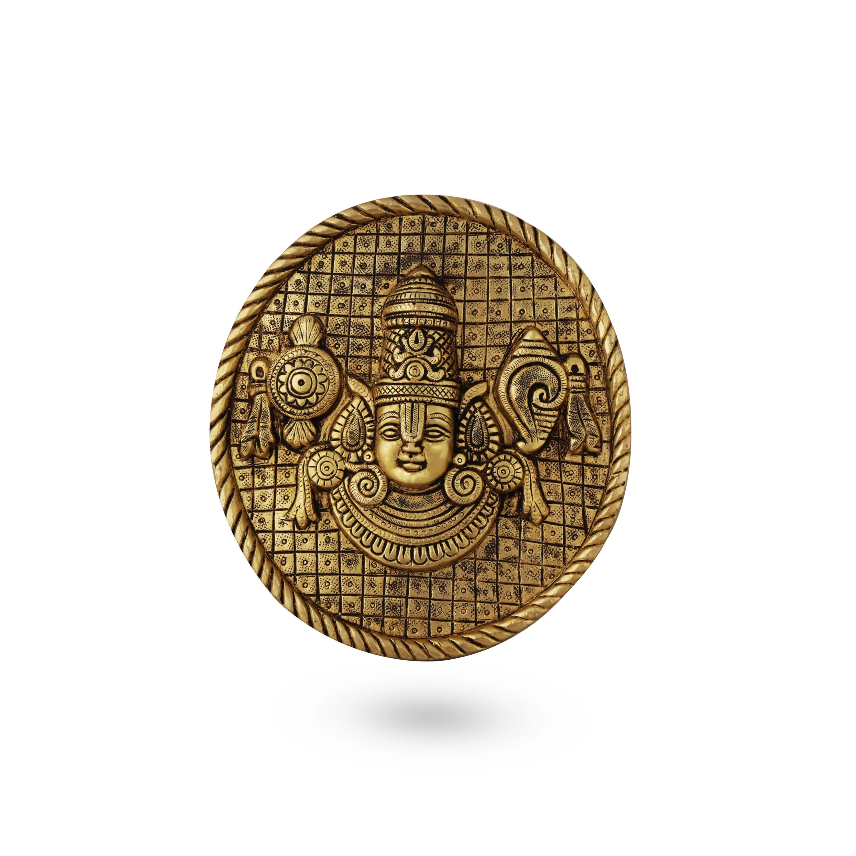 Balaji Face Wall Hanging - 1 x 6.5 Inches | Antique Brass Wall Decoration/ Wall Hanger for Home Wall Decor - Image 2