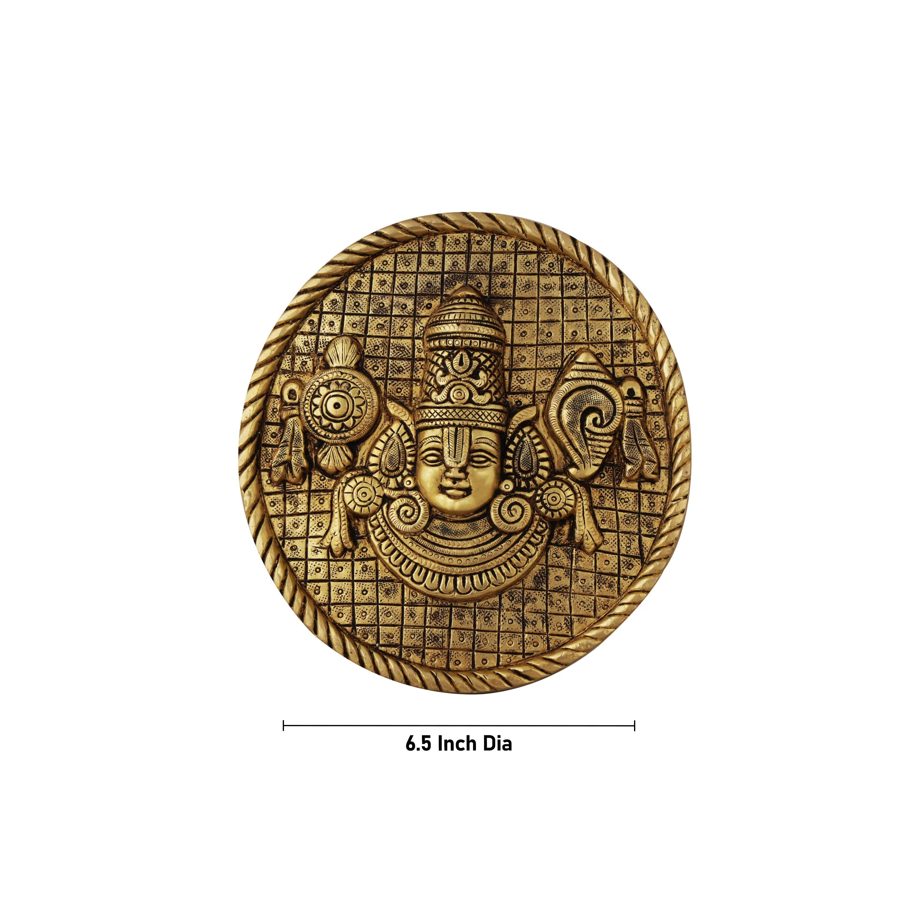 Balaji Face Wall Hanging - 1 x 6.5 Inches | Antique Brass Wall Decoration/ Wall Hanger for Home Wall Decor - Image 3
