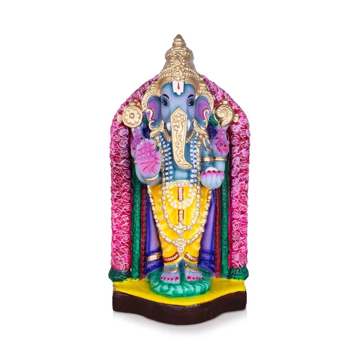 Balaji Ganesh Paper Mache Golu Bommai - 15 x 5 Inches | Giri Golu Doll/ Ganesh Chaturthi Decor/Gombe/Bommai - Image 3