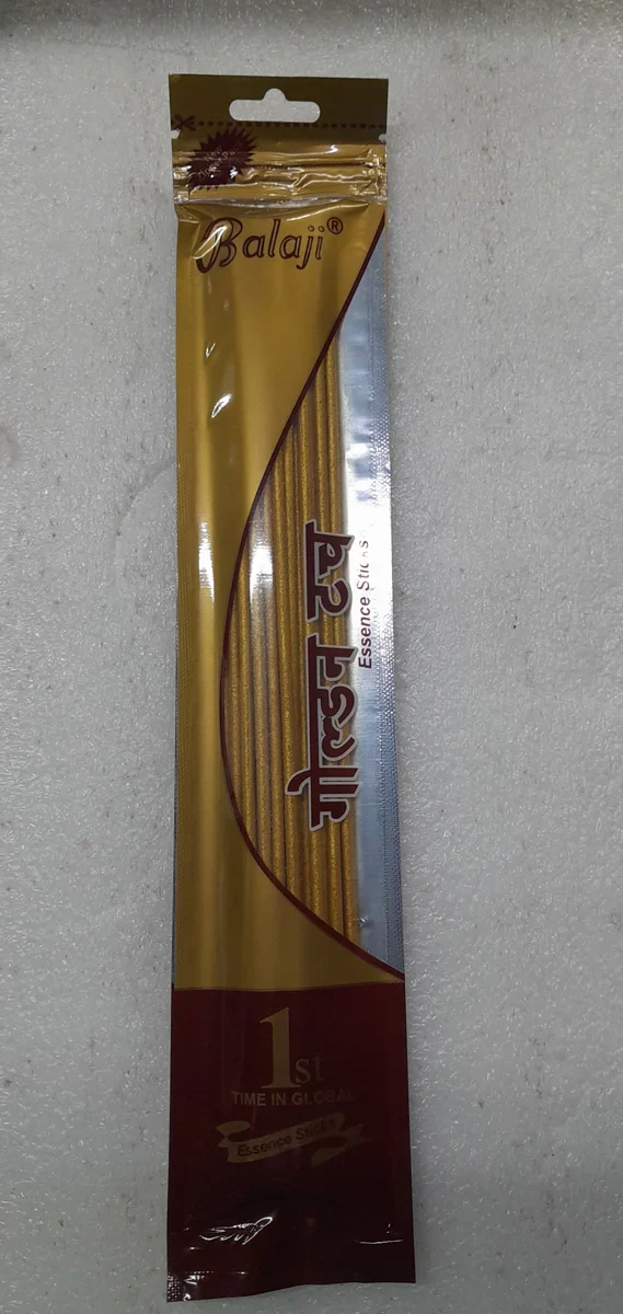 Balaji Golden Touch Essence Incense Sticks - 50 Gms | Agarbathi/ Agarbatti for Pooja