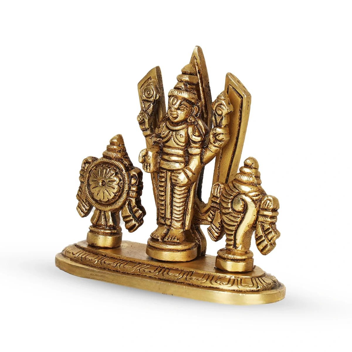 Balaji Idol With Shankh Chakra - 3.5 x 4 Inches | Antique Brass Idol/ Venkateswara Swamy Idol for Pooja - Image 4