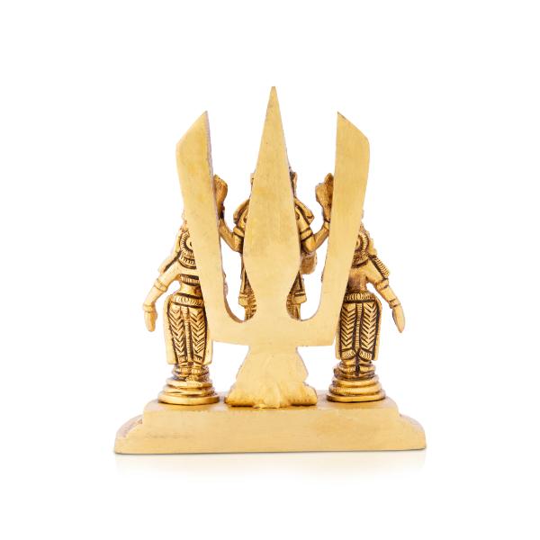 Balaji Idol With Sridevi Boodevi - 5 x 4.5 Inches | Antique Brass Idol/ Perumal Statue for Pooja - Image 4
