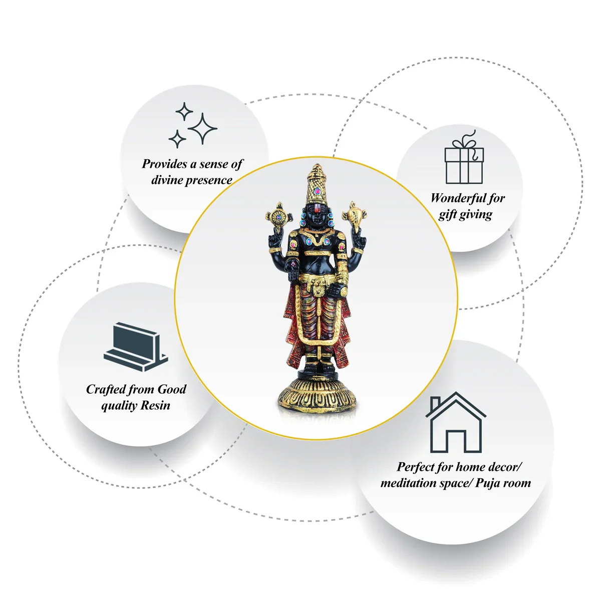 Balaji Murti - 11 Inches | Balaji Statue/ Resin Balaji Idol for Home - Image 6