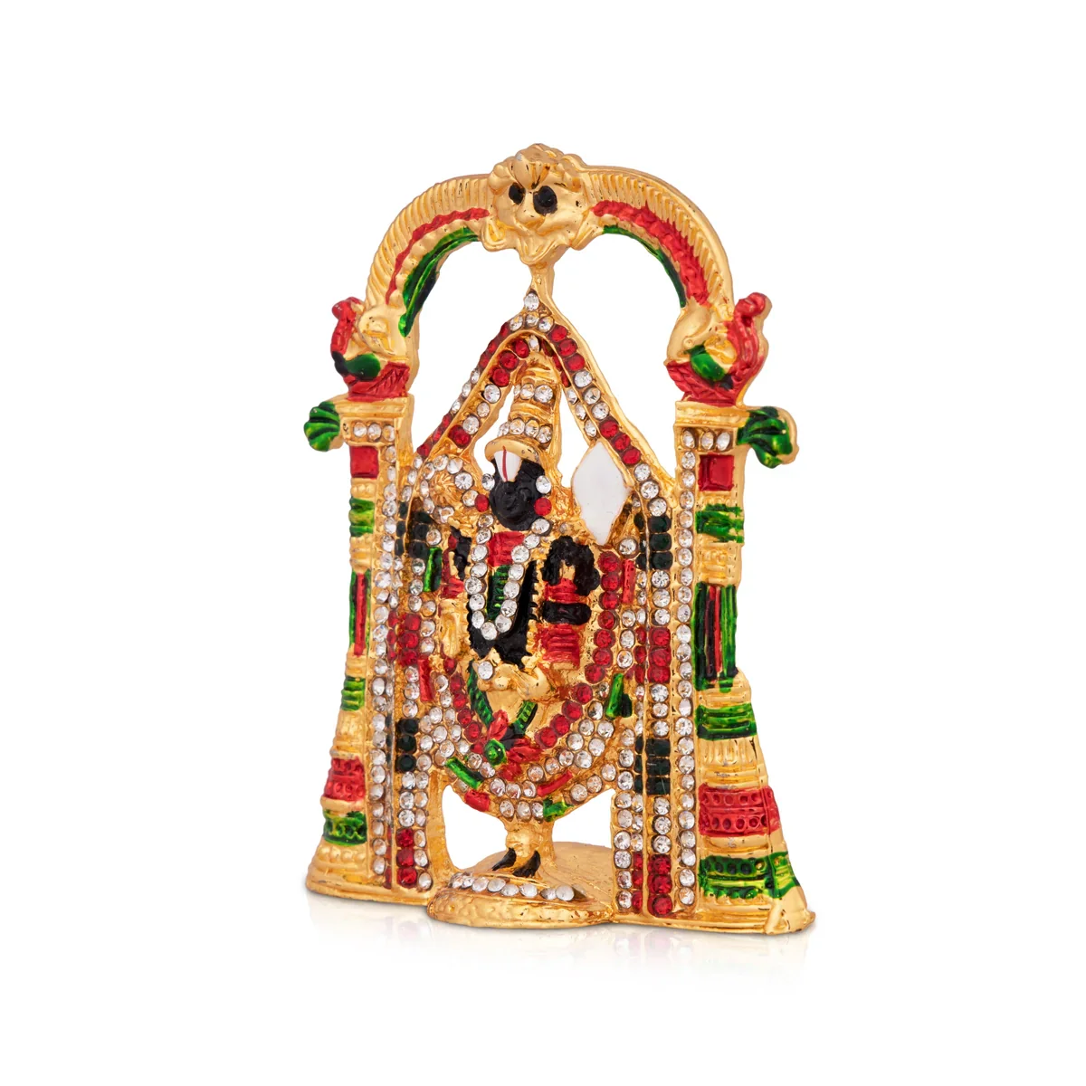 Balaji Murti - 3.5 x 3 Inches | Balaji Statue/ Multicolour Stone Tirupati Balaji Idol for Pooja - Image 2