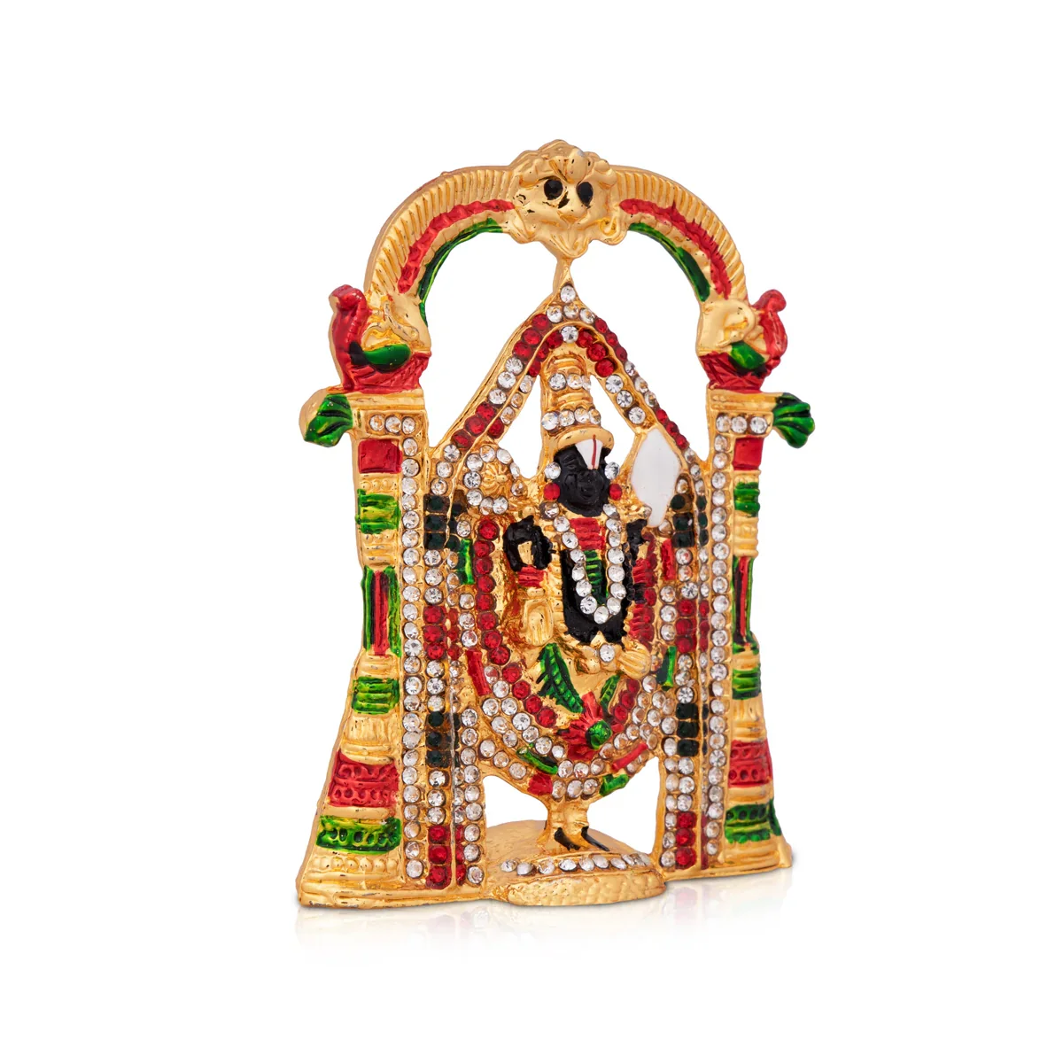 Balaji Murti - 3.5 x 3 Inches | Balaji Statue/ Multicolour Stone Tirupati Balaji Idol for Pooja - Image 3