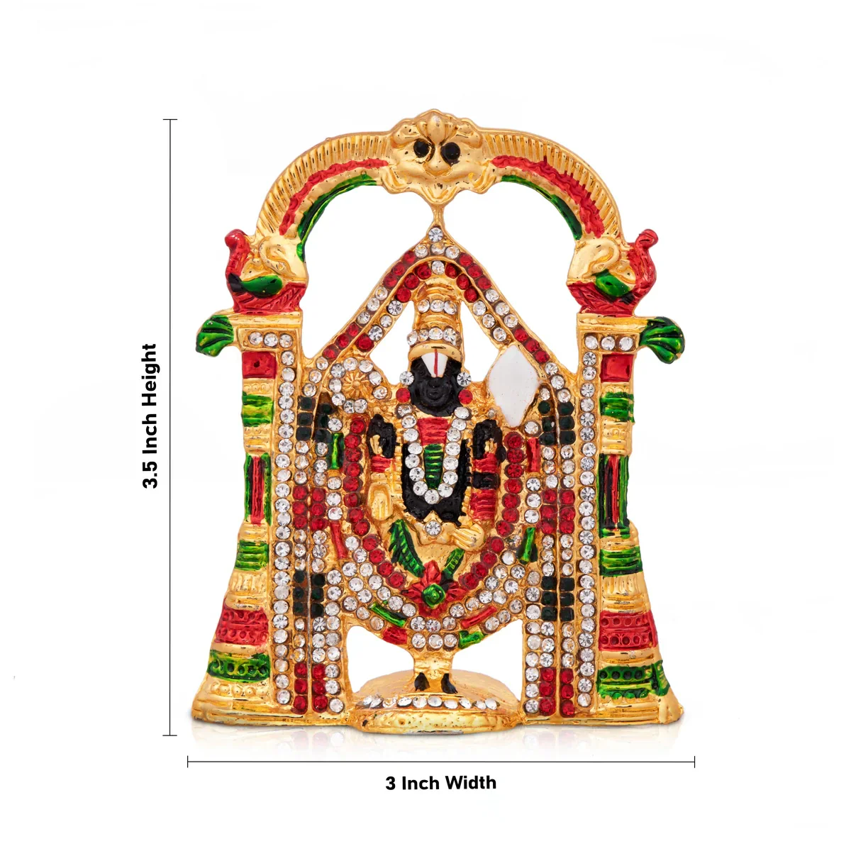Balaji Murti - 3.5 x 3 Inches | Balaji Statue/ Multicolour Stone Tirupati Balaji Idol for Pooja - Image 5