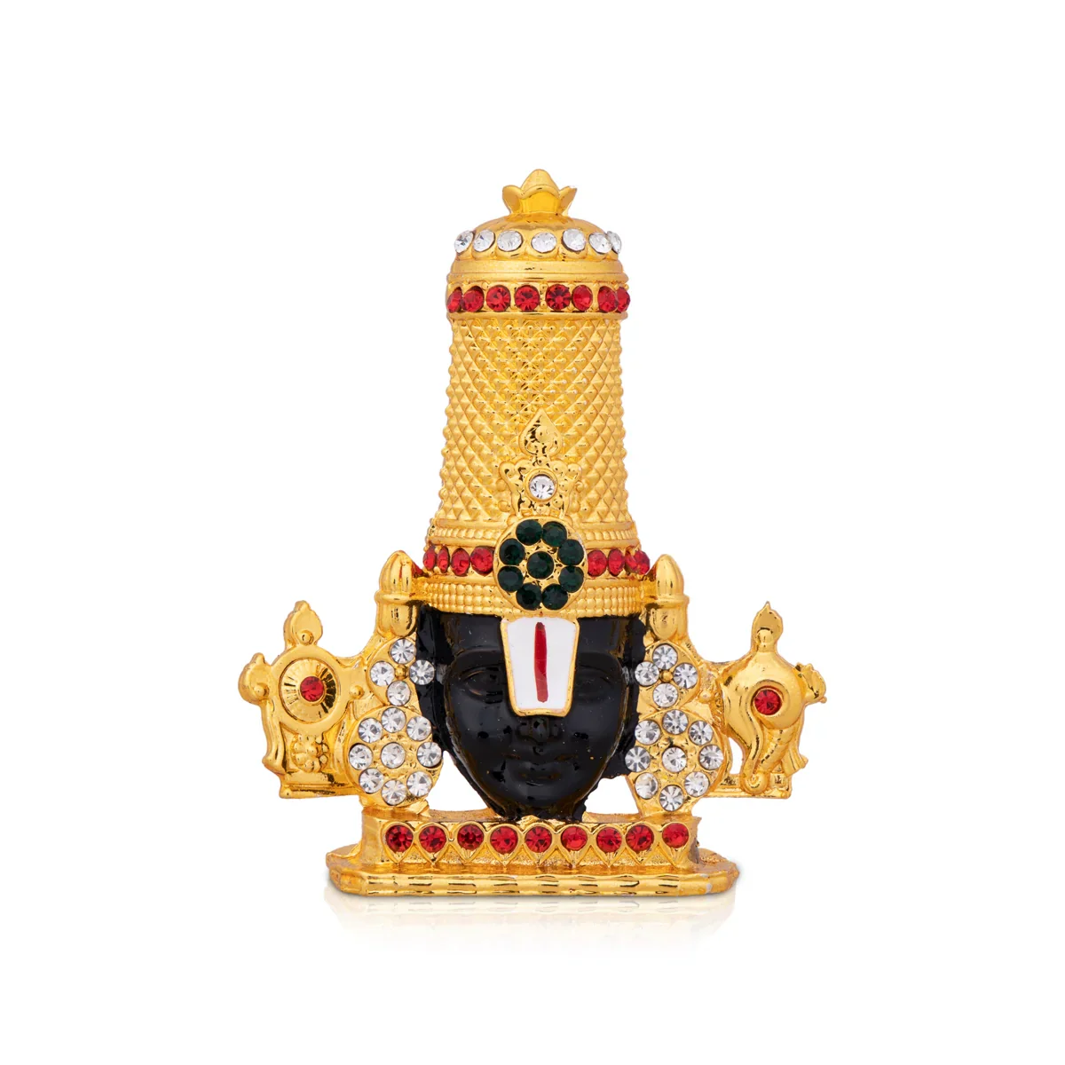 Balaji Murti - 3 x 3 Inches | Multicoloured Stone Balaji Statue/ Tirupati Balaji Idol for Pooja