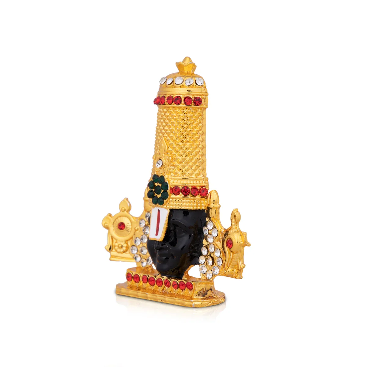 Balaji Murti - 3 x 3 Inches | Multicoloured Stone Balaji Statue/ Tirupati Balaji Idol for Pooja - Image 2