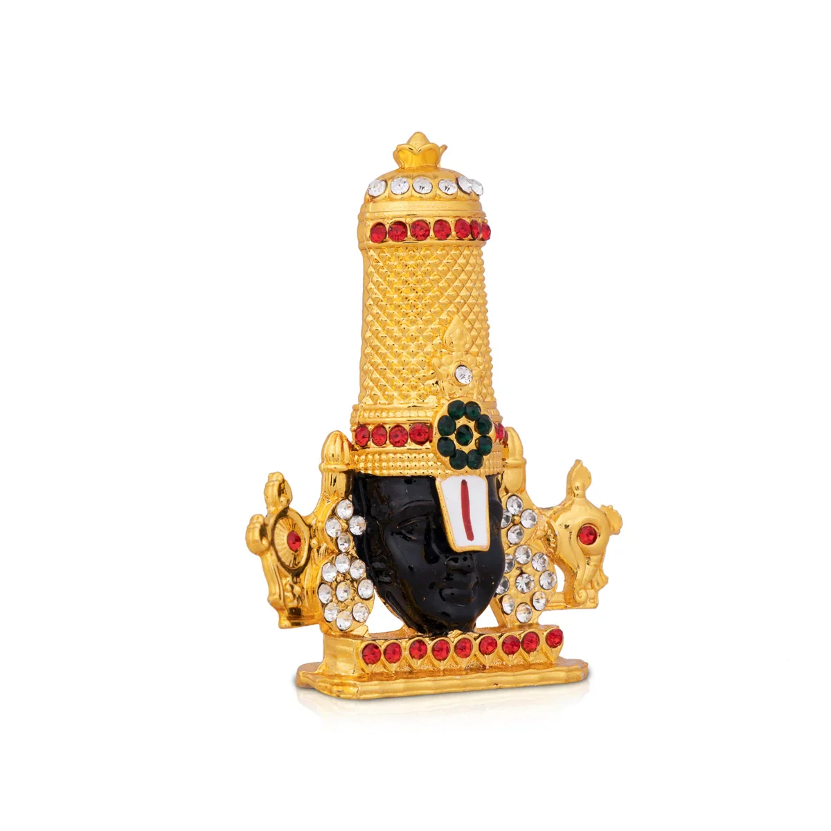 Balaji Murti - 3 x 3 Inches | Multicoloured Stone Balaji Statue/ Tirupati Balaji Idol for Pooja - Image 3