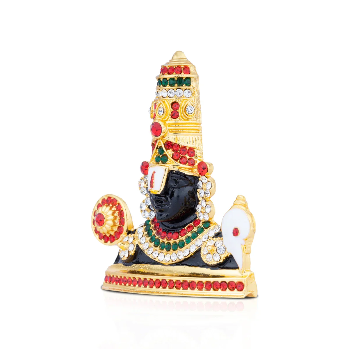 Balaji Murti - 3 x 3 Inches | Stone Tirupati Balaji Idol/ Multicoloured Stone Balaji Statue for Pooja - Image 3