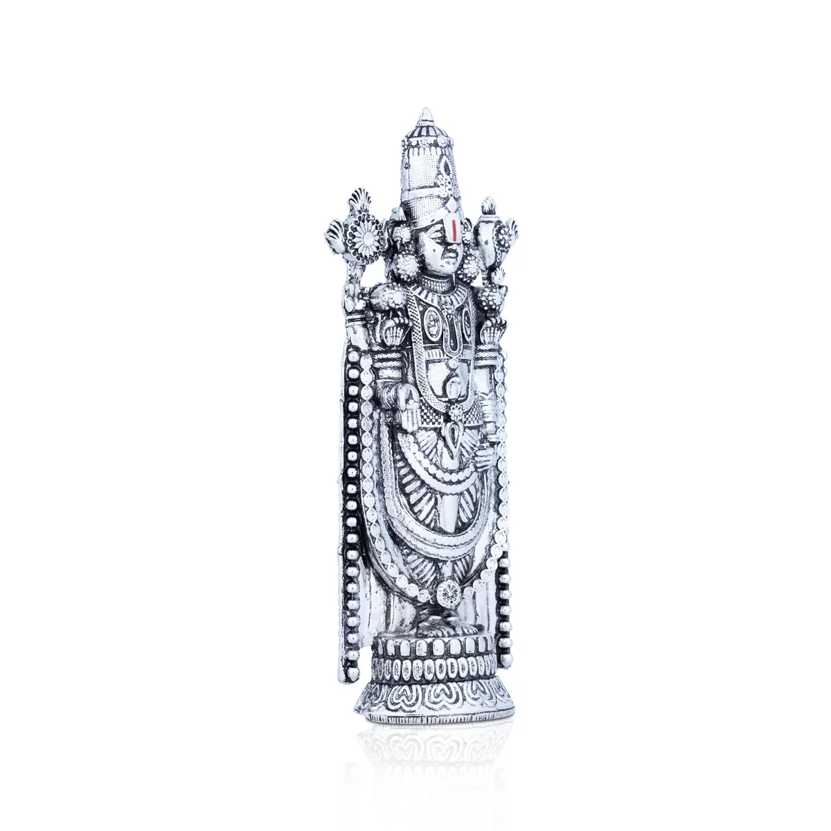Balaji Murti - 5 x 2 Inches | Silver Polish Balaji Standing Statue/ Tirupati Balaji Idol for Pooja - Image 3