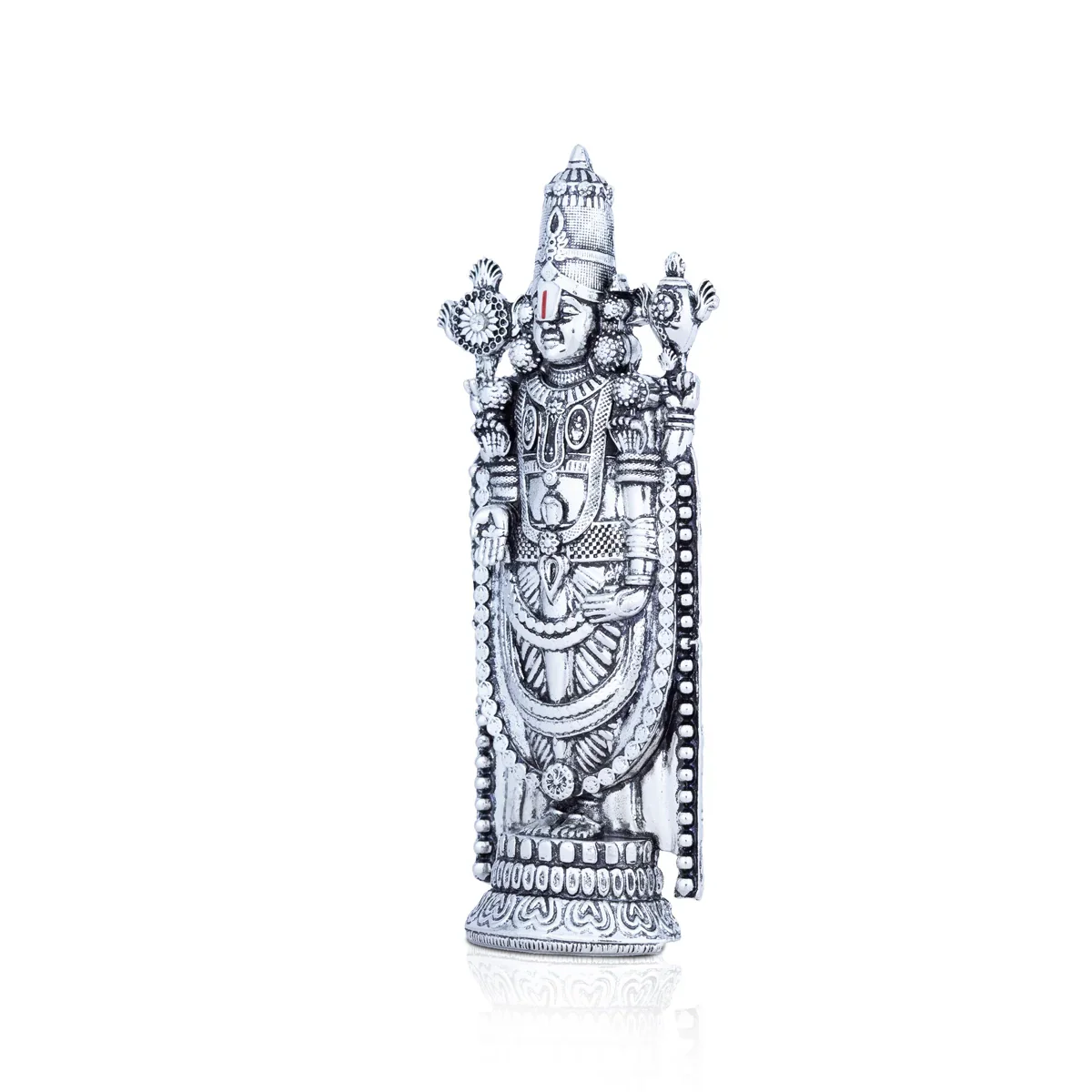 Balaji Murti - 5 x 2 Inches | Silver Polish Balaji Standing Statue/ Tirupati Balaji Idol for Pooja - Image 4