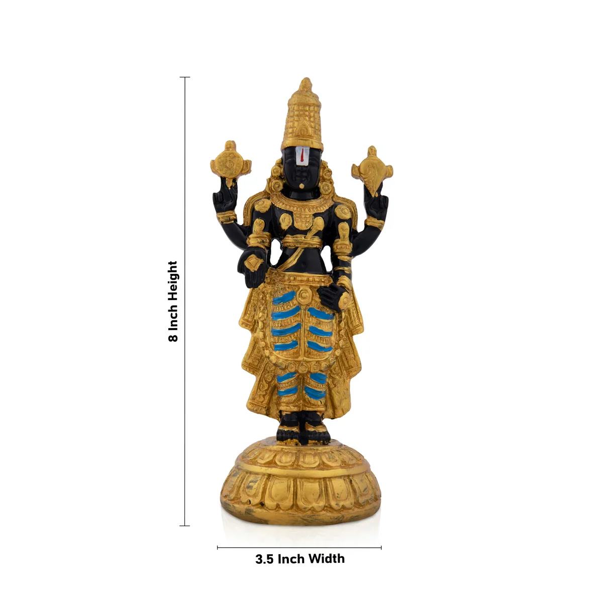 Balaji Murti - 8 x 3.5 Inches | Resin Balaji Statue/ Tirupati Balaji Idol for Pooja - Image 6