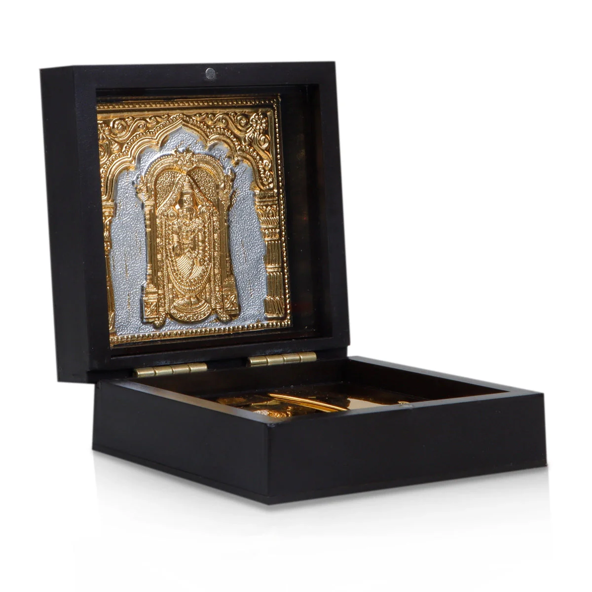 Balaji Murti Design Pooja Box - 4 X 3 X 3 Inches | Puja Box/ Charan Paduka Box For Pooja & Devotional Gifting - Image 2