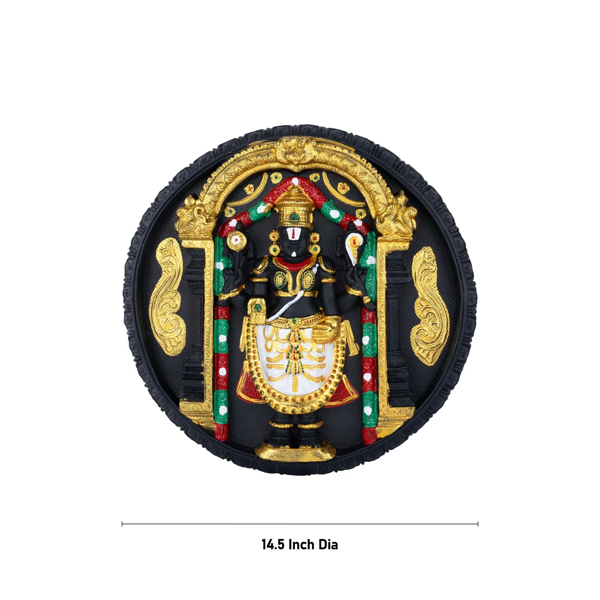 Balaji Murti Design Wall Hanging - 14.5 Inches | Wall Decor/ Plastic Perumal Design Wall Hanger for Living Room