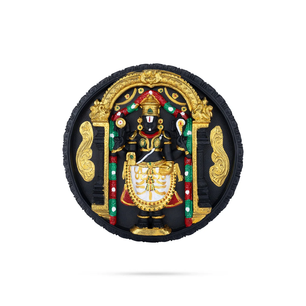 Balaji Murti Design Wall Hanging - 14.5 Inches | Wall Decor/ Plastic Perumal Design Wall Hanger for Living Room - Image 2