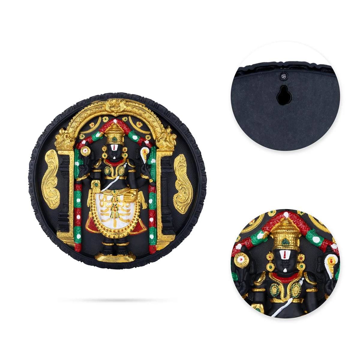 Balaji Murti Design Wall Hanging - 14.5 Inches | Wall Decor/ Plastic Perumal Design Wall Hanger for Living Room - Image 3