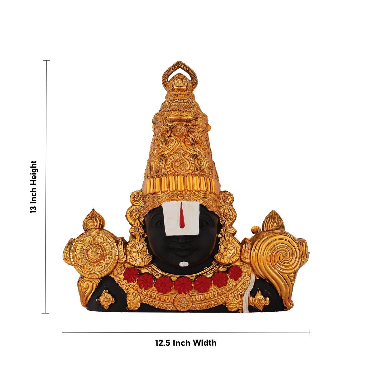 Balaji Murti Head Wall Hanging - 13 X 12.5 Inches | Gold Wall Hanger/ Plastic Wall Decoration For Home - Image 4