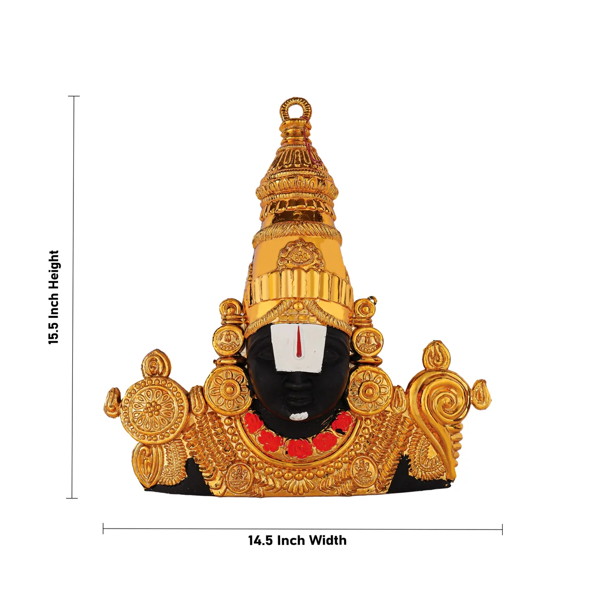 Balaji Murti Head Wall Hanging - 15.5 X 14.5 Inches | Gold Colour Wall Hanger/Plastic Wall Decoration For Home - Image 4