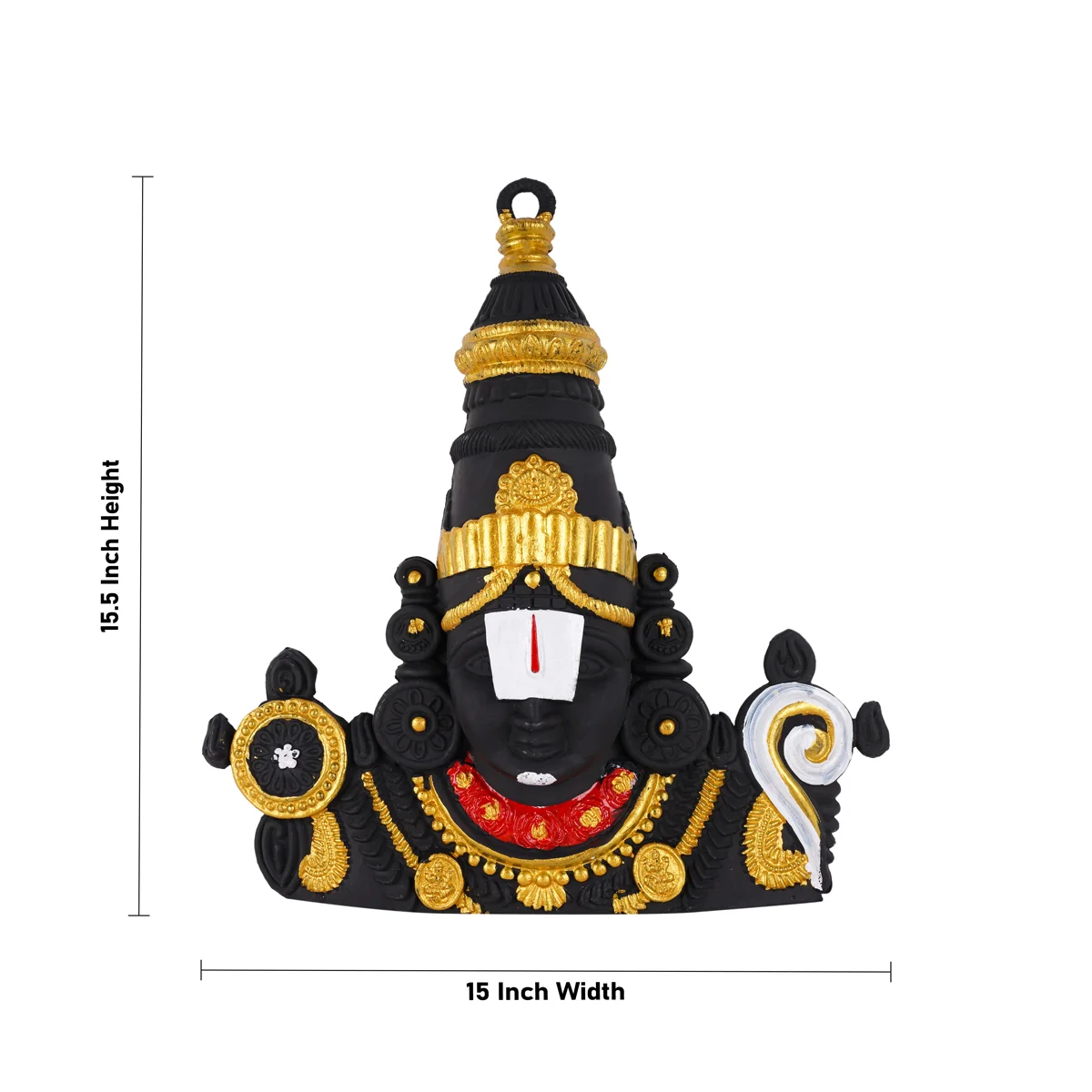 Balaji Murti Head Wall Hanging - 15.5 X 15 Inches | Wall Hanger/ Black &Plastic Wall Decoration For Home Decor - Image 4