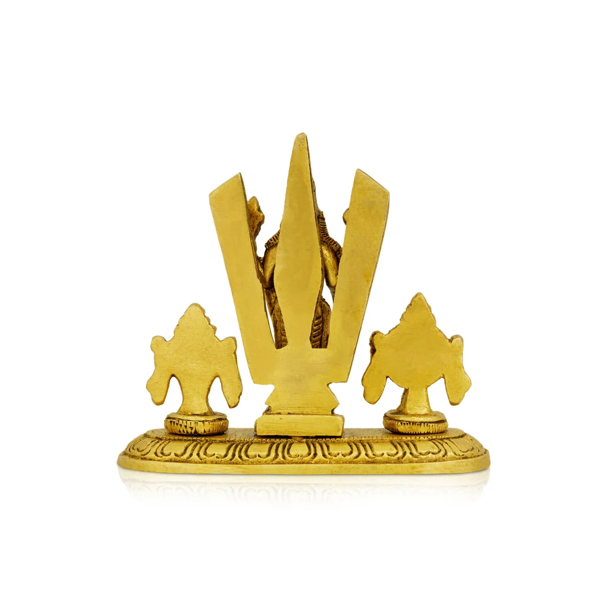 Balaji Shankh Chakra With Namam - 3.5 X 4 Inches | Vishnu Murti With Base/ Antique Brass Idol For Worship - Image 4