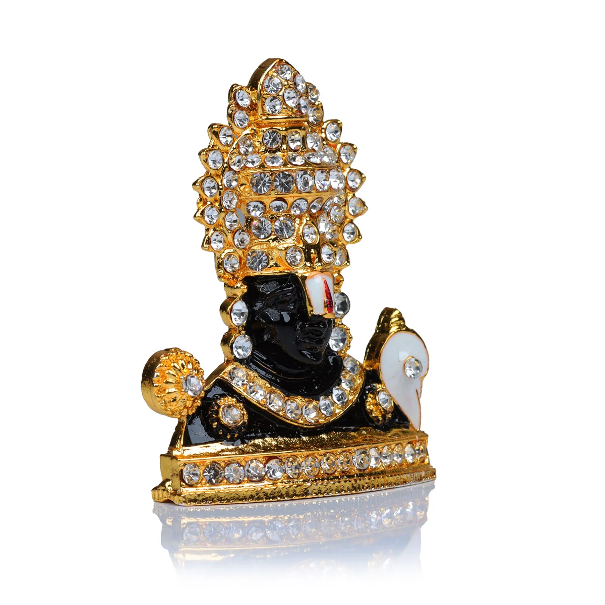Balaji Statue - 2 x 1.5 Inches | White Stone Lord Venkateswara Idol for Car Decor - Image 3
