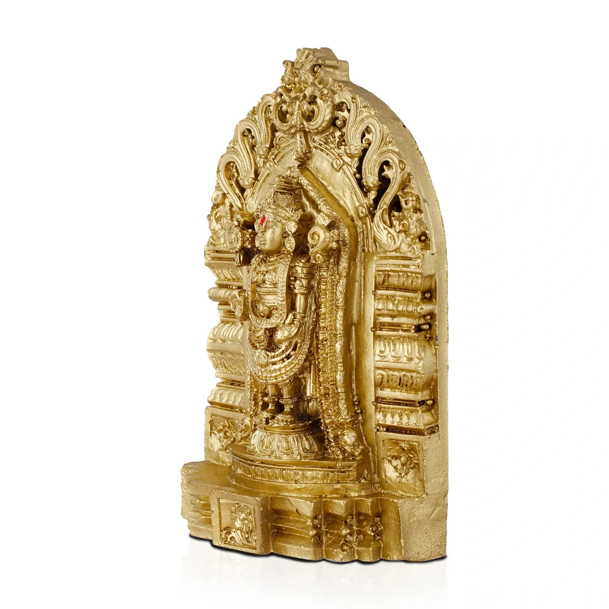 Balaji Statue - 6 Inches | Resin Statue/ Golden Polish Venkateswara Idol for Car Decor - Image 3