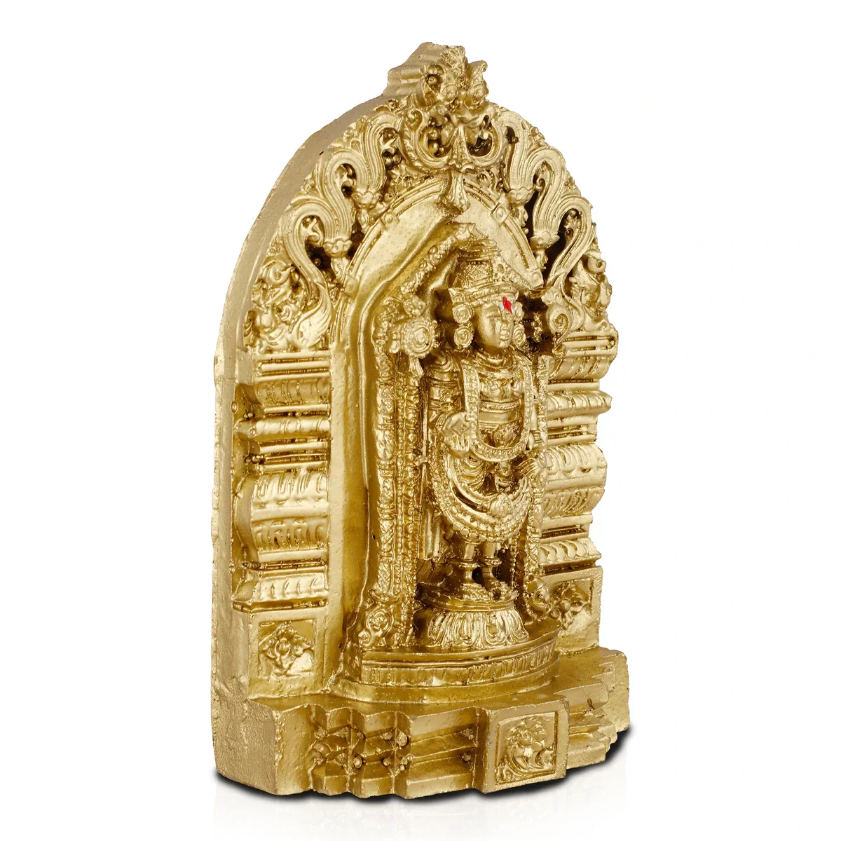 Balaji Statue - 6 Inches | Resin Statue/ Golden Polish Venkateswara Idol for Car Decor - Image 5