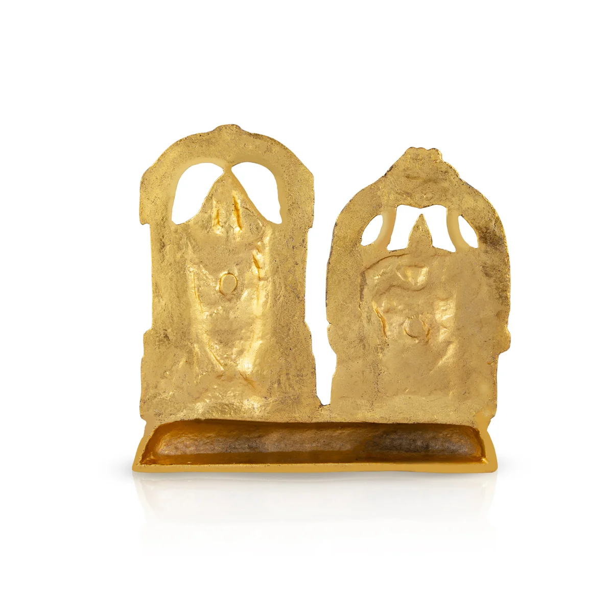 Balaji Thayar Murti With Base - 6.5 x 6.5 Inches | Aluminium/ Gold Polish Perumal Thayar Statue for Table Decor - Image 5