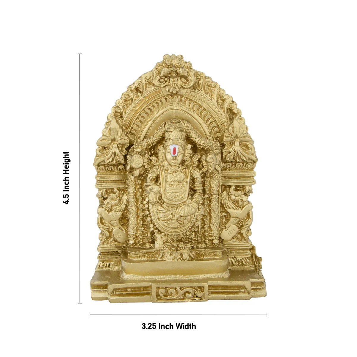 Balaji Murti With Arch - 4.5 x 3.25 Inches | Resin Statue/ Balaji Idol/ Venkateswara Swamy Idol for Pooja - Image 4