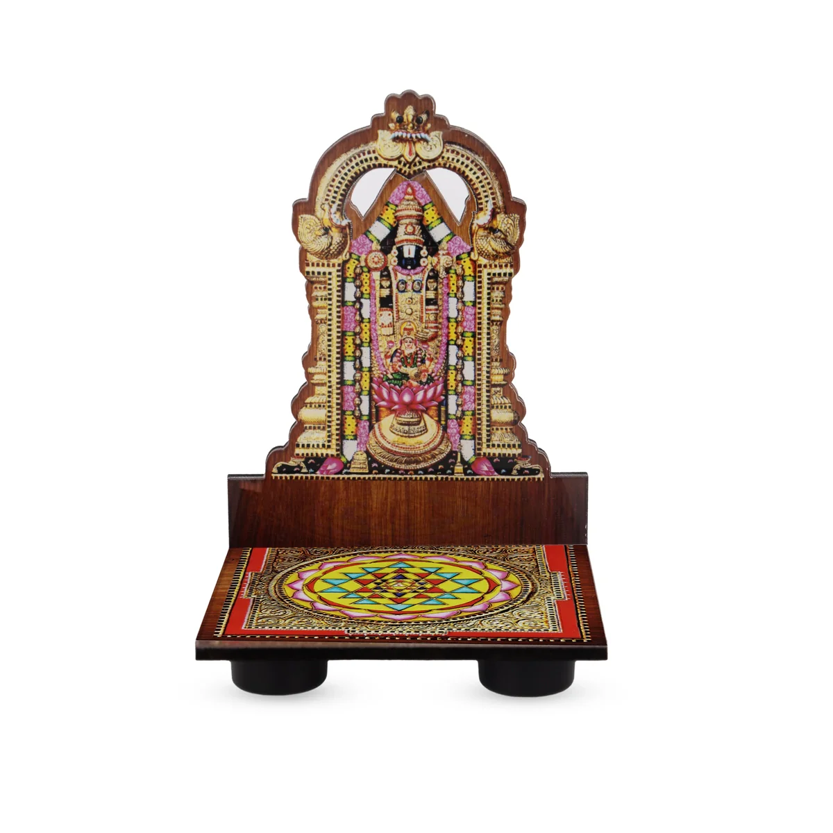 Sri Chakra Design Manai Palagai With Balaji Photo Frame - 4 x 3 Inches | Bajot With Picture Frame for Pooja/ 50 Gms - Image 5