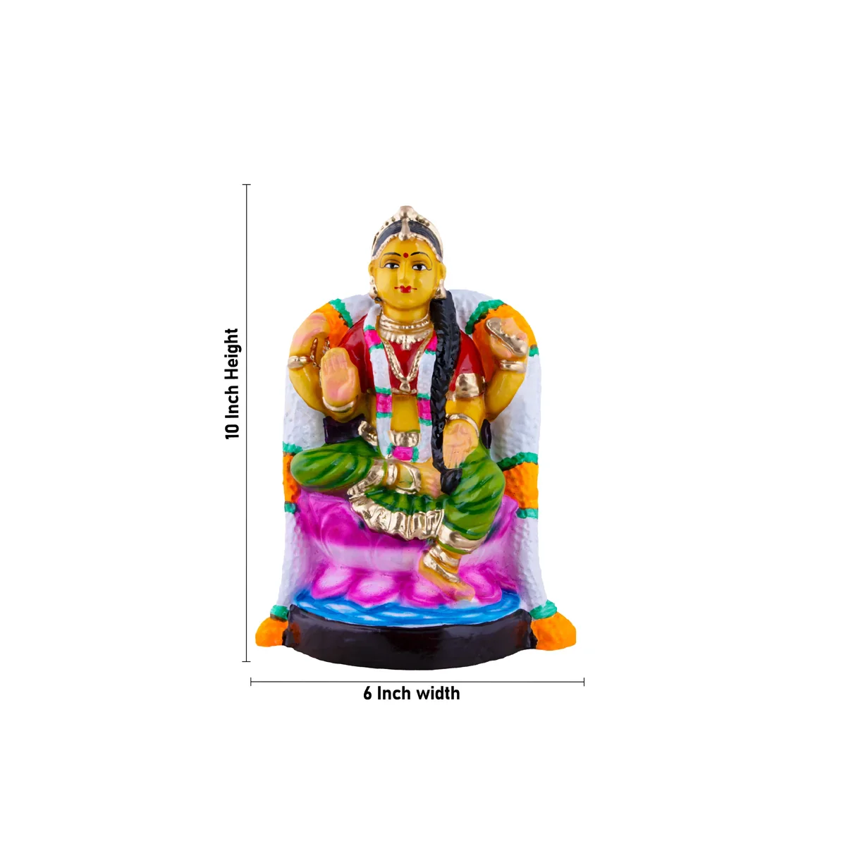 Balambigai Clay Golu Bommai - 10 x 6 Inches | Giri Golu Doll/ Navaratri Golu Bomma/Gombe/Bommai - Image 5