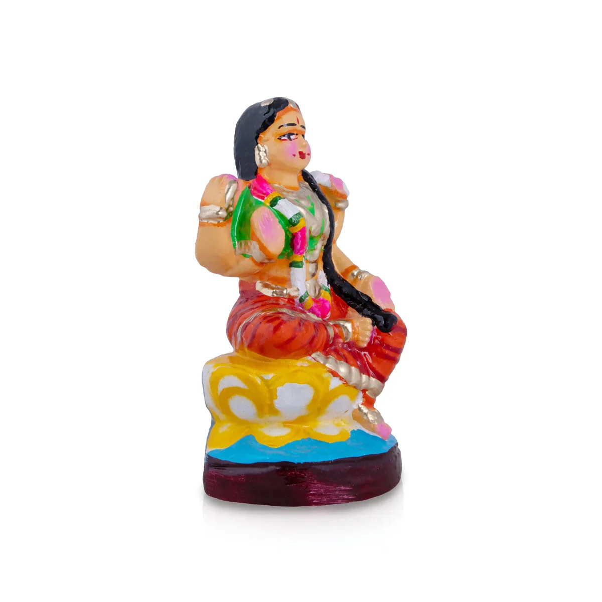 Balambigai Clay Golu Bommai - 8 x 4 Inches | Giri Golu Doll/ Navaratri Golu Bomma/Gombe/Bommai - Image 2