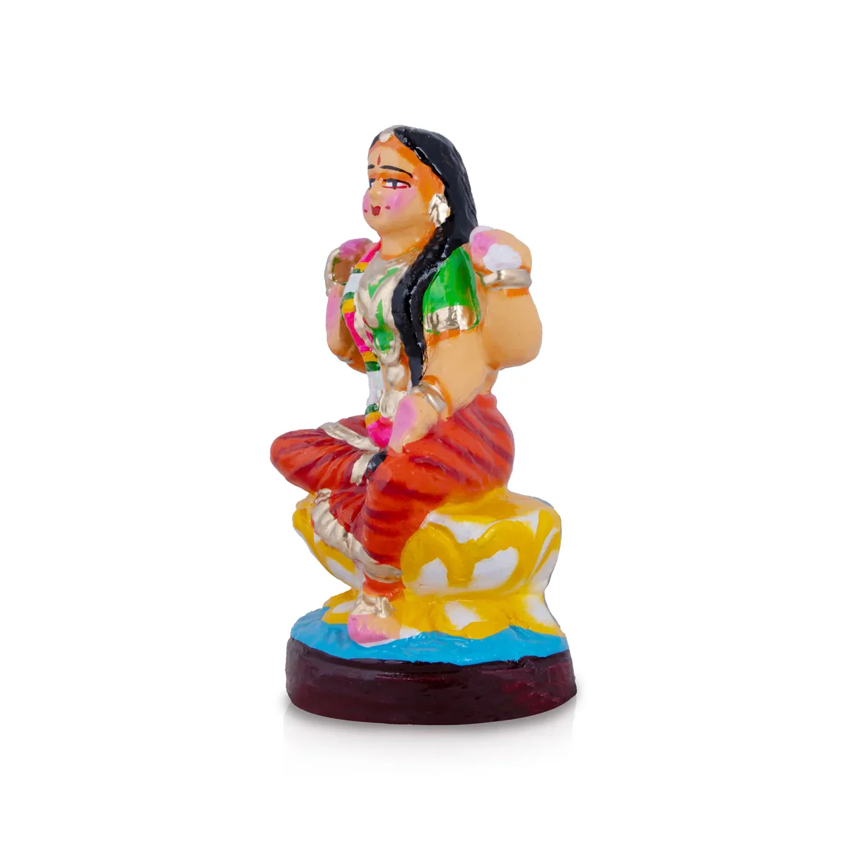 Balambigai Clay Golu Bommai - 8 x 4 Inches | Giri Golu Doll/ Navaratri Golu Bomma/Gombe/Bommai - Image 3