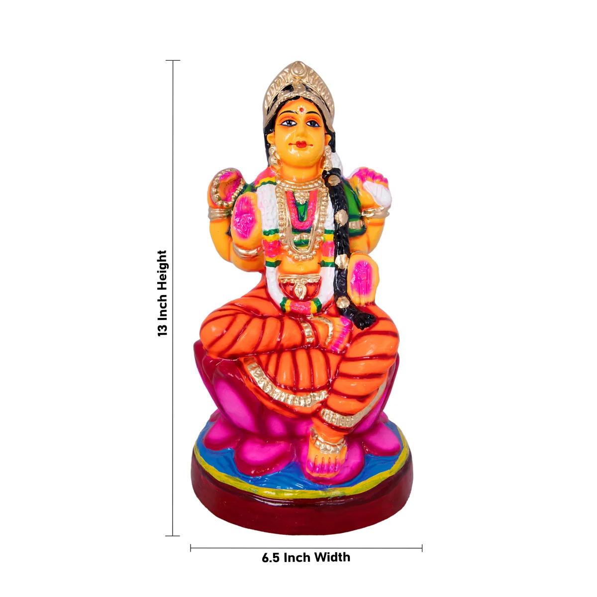 Balambigai Paper Mache Golu Bommai - 13 x 6.5 Inches | Giri Golu Doll/ Navaratri Golu Bomma/Gombe/Bommai - Image 2