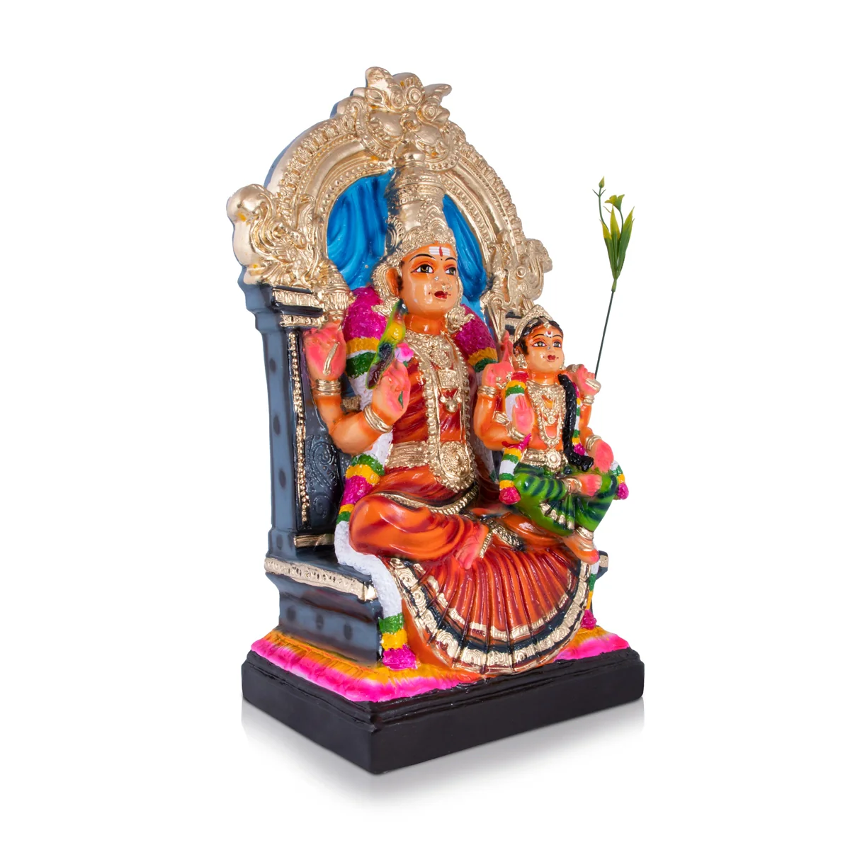 Balambigai Sitting On Kamakshi Paper Mache Golu Bommai - 22 x 14 Inches | Giri Golu Doll/ Navaratri Golu Bomma - Image 4
