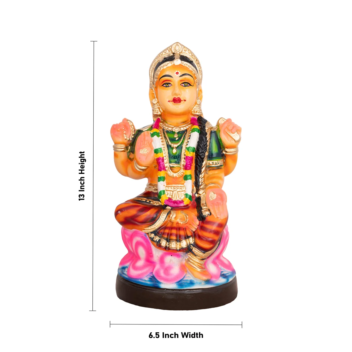 Balambigai Statue Paper Mache Golu Bommai - 13 X 6.5 Inches | Giri Golu Doll/ Navaratri Gombe/ Navratri Décor - Image 4