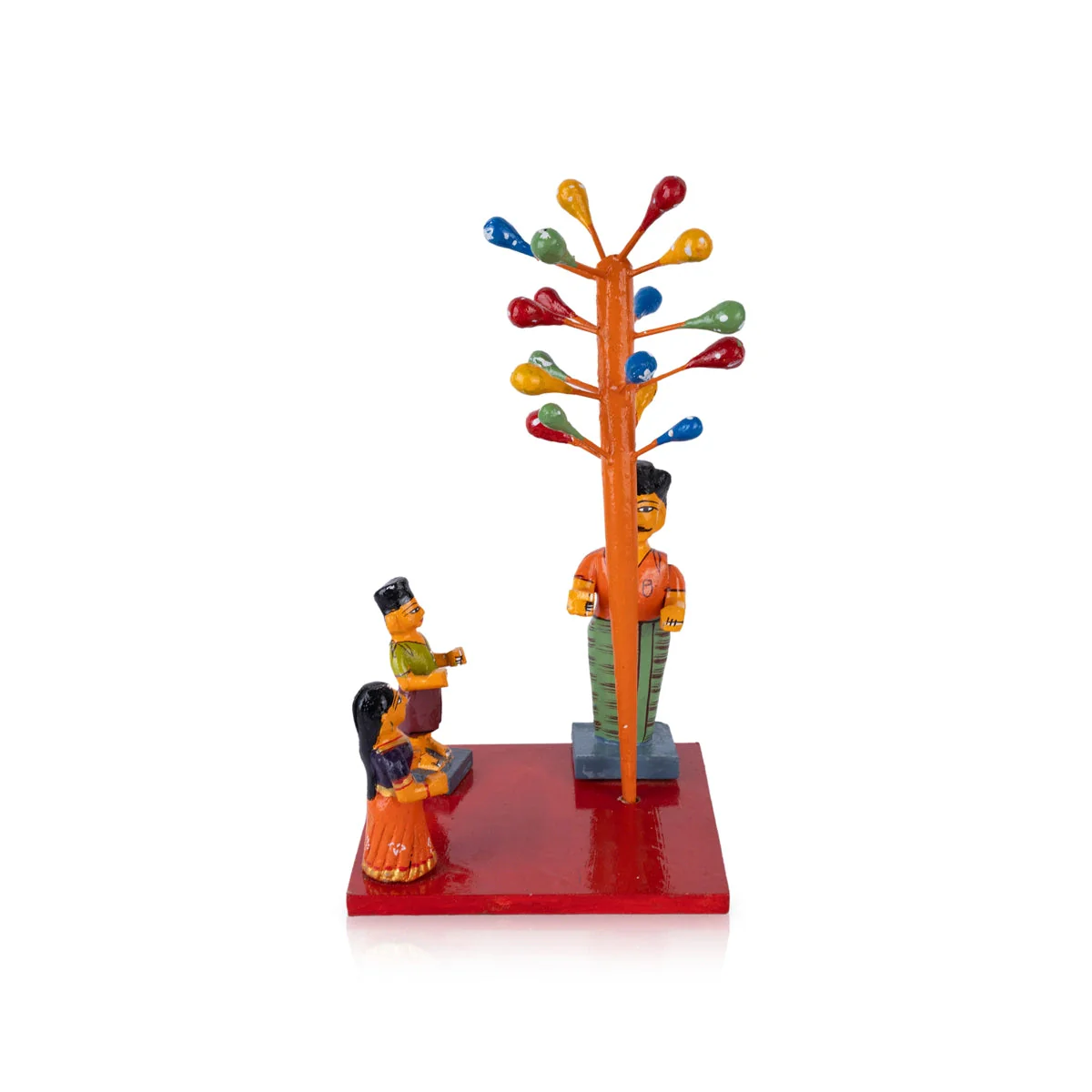 Balloon Seller Kondapalli Toy - 10 X 5.25 Inches | Handmade Showpiece/ Wooden Statue For Golu Display & Gifting - Image 2