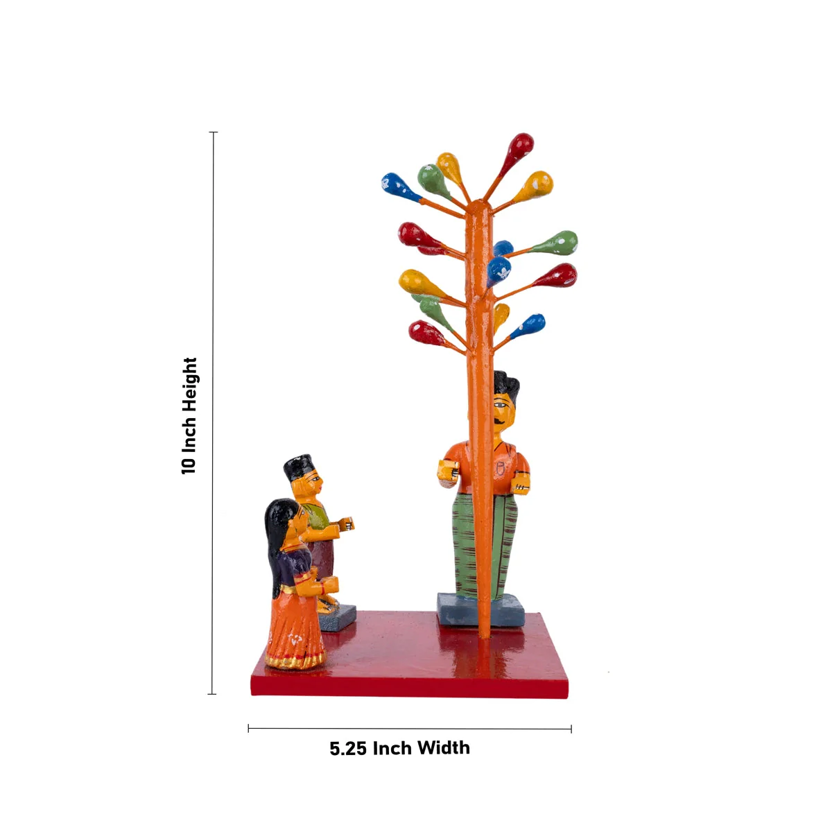 Balloon Seller Kondapalli Toy - 10 X 5.25 Inches | Handmade Showpiece/ Wooden Statue For Golu Display & Gifting - Image 3
