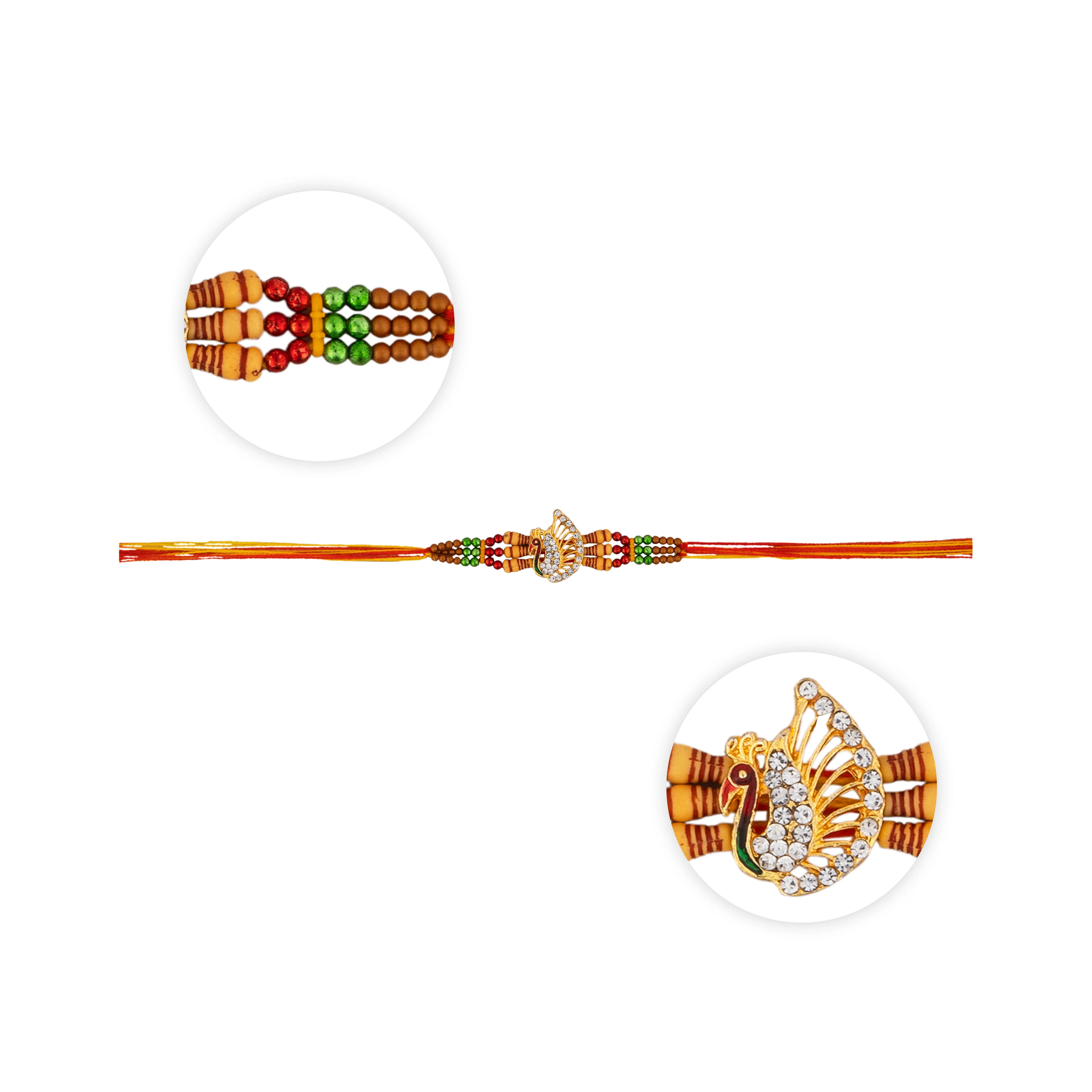Beautiful Hand Made Rakhi | Rakhi With Thread/ Rakhi Thread for Brother - Image 2